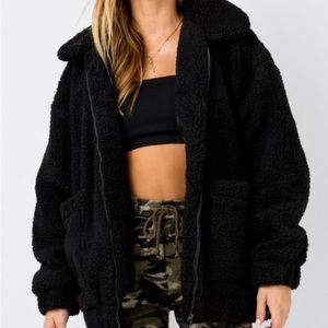 I.am.gia black teddy jacket XS